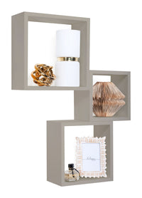 Set 3 Mensole da Parete Cubo in Fibra di Legno Incubo Marrone Talpa