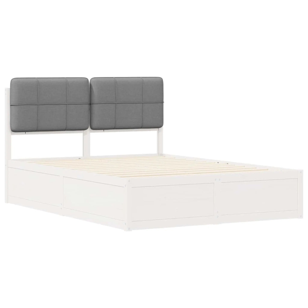 Letto con Testiera Rivestita Grigio chiaro 150 x 200 cm