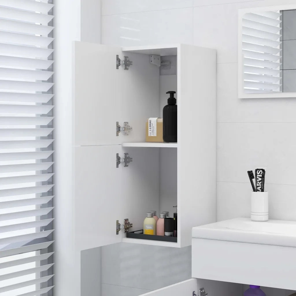 Armadio da Bagno Bianco 30x30x80 cm in Legno Multistrato 804988