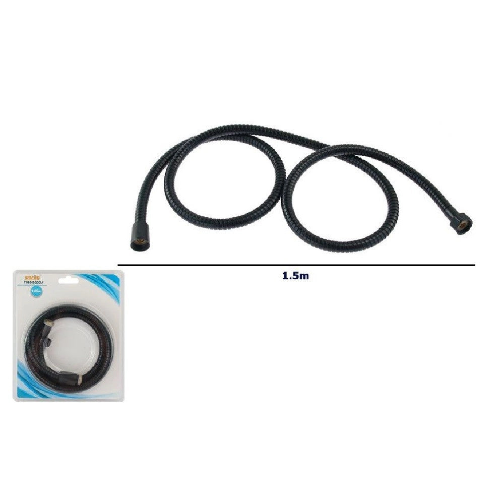 Trade Shop - Tubo Laccio Flessibile Doccia Doccetta Vasca Bagno 1.5 Mt Universale 87135 Nero -