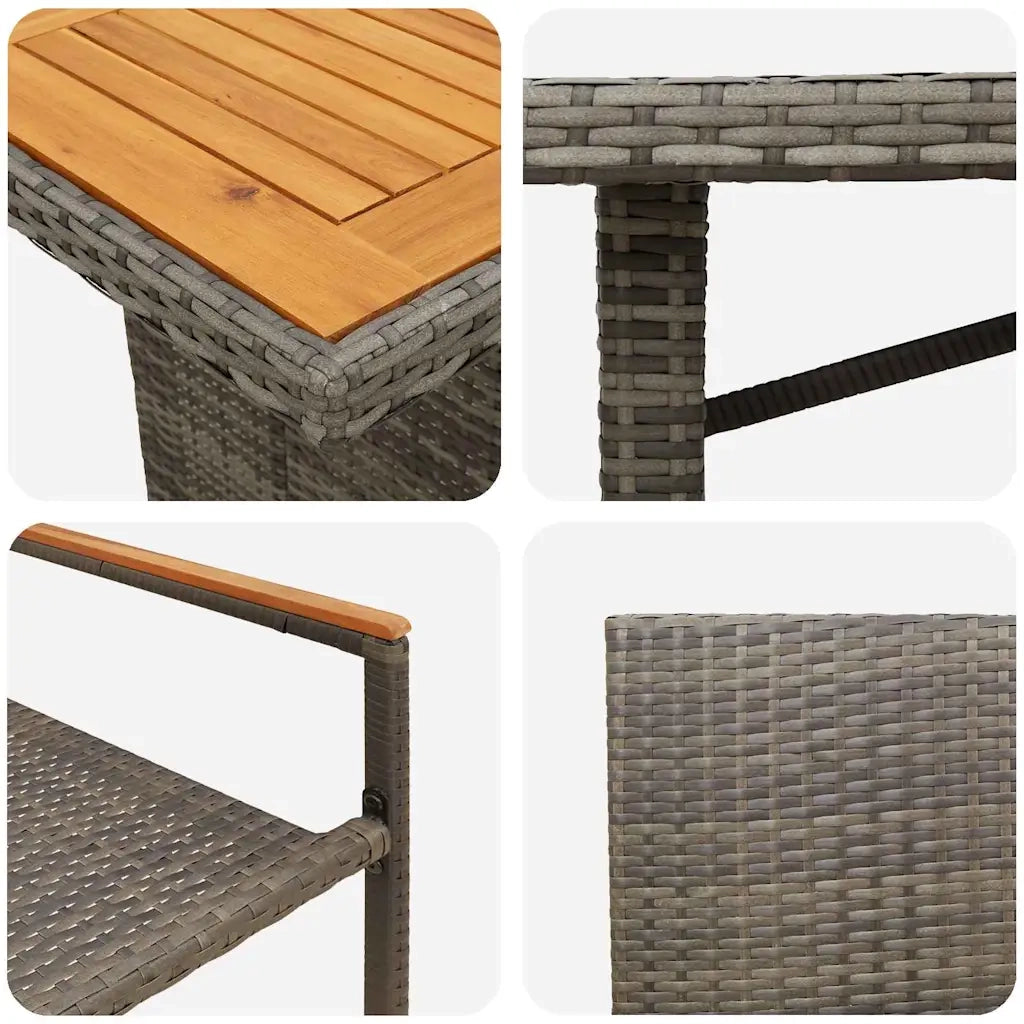 Set da Pranzo per Giardino 7 pcs Grigio polyrattan 3365431