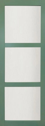 Porta scorrevole in Verde Cappotto Ral 6021 -Vetro 3 vetri H204 x L73