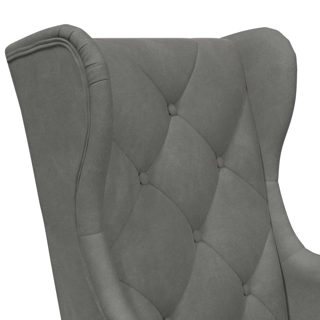 Poltrona-Divano Sedia-Poltroncina Grigio Scuro Velluto 608275