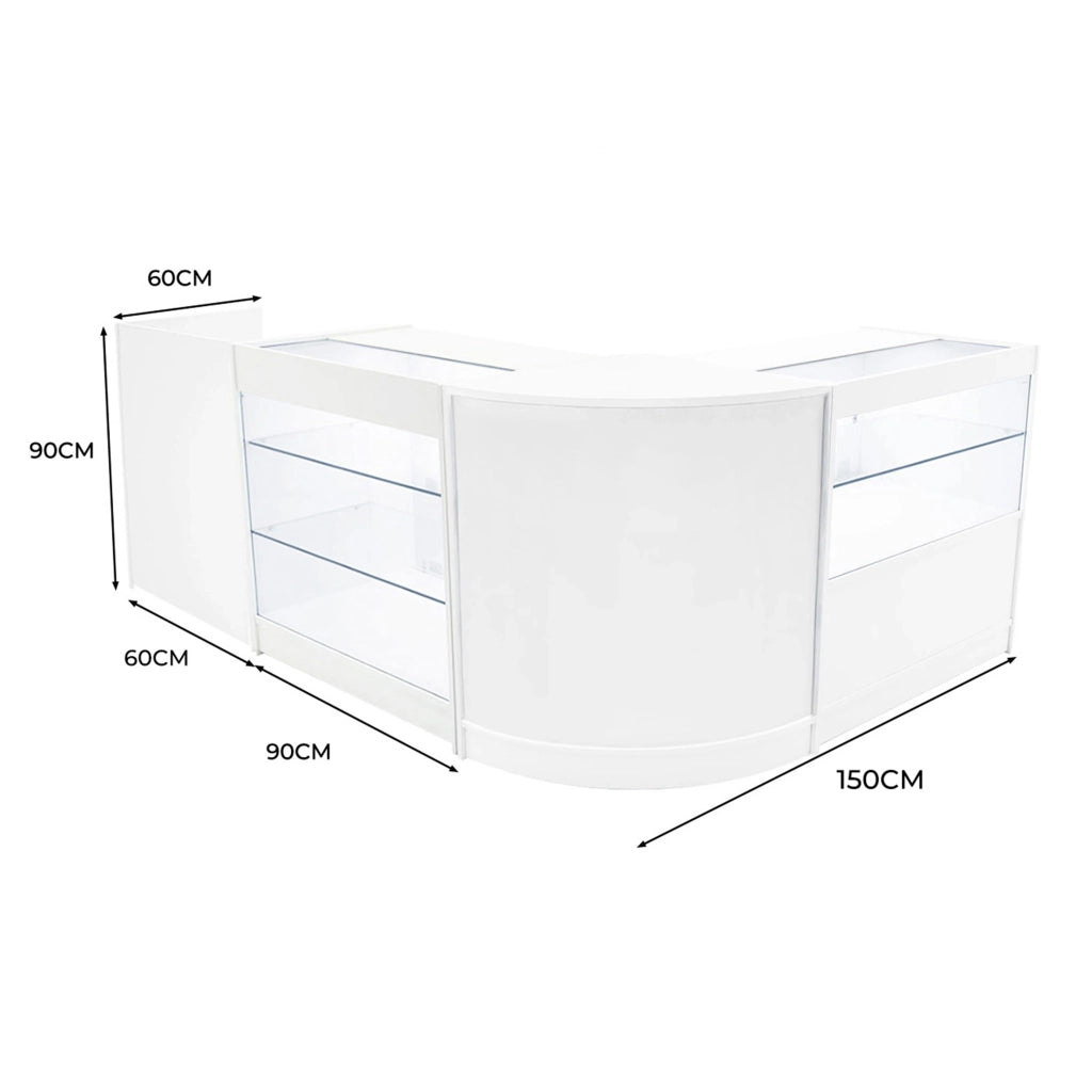Set Banconi Bianco Vega LED K900 C900 CM60 TB60 con Serratura e Vetrina
