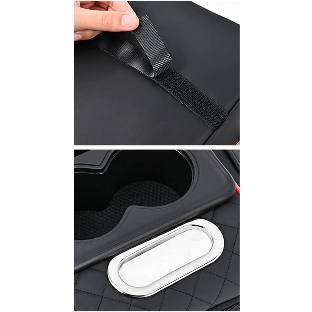Trade Shop - Cuscino Auto Antiscivolo Imbottitura Impermeabile Copri Bracciolo Con Tasca Portaoggetti -