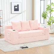 Divano modulare in velluto a coste; 172x87x64 cm; rosa