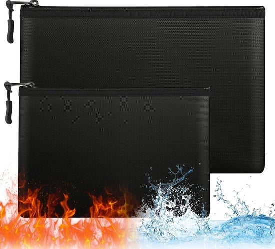 Due pezzi - contenitore antincendio - A4/A5 - contenitore antincendio per documenti - contenitore antincendio per oggetti - contenitore antincendio per denaro - contenitore antincendio per accessori