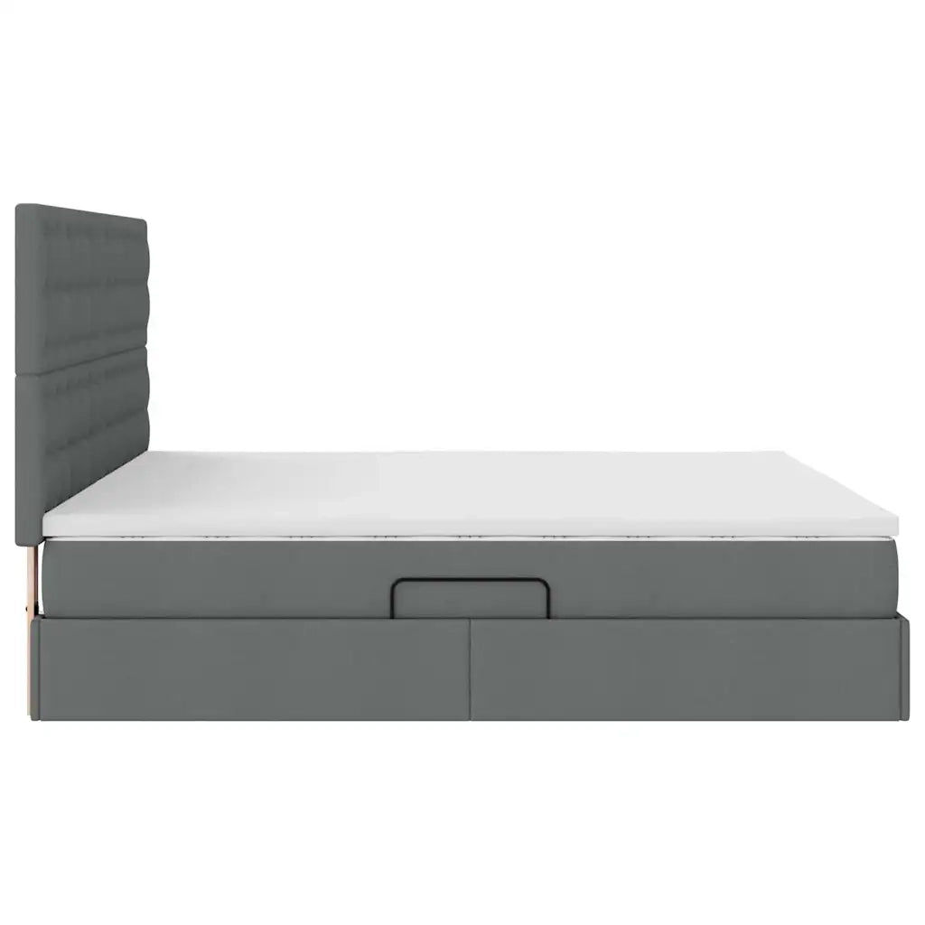 Letto con contenitore e materasso Grigio scuro 160 x 200 cm