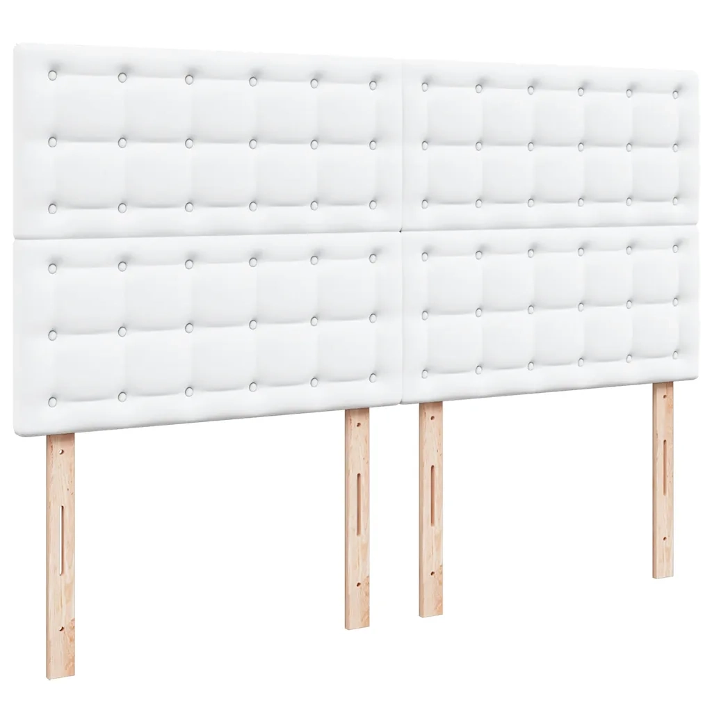 Struttura Letto Pouf con Materasso Bianco 180x200 cm Similpelle 3313017
