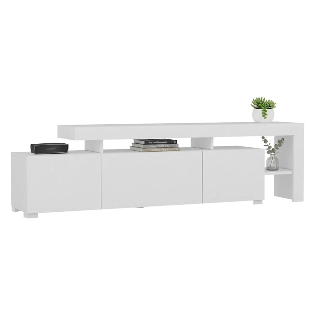 Trasacco, Mobile Porta tv un Ripiano, 192x37x53h cm Bianco