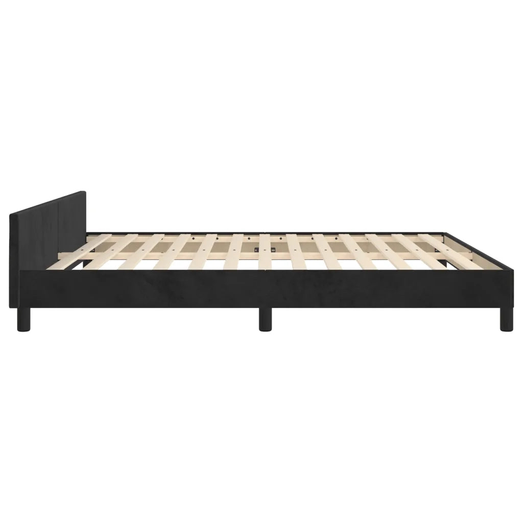 Giroletto senza Materasso Nero 160x200 cm in Velluto 3126009