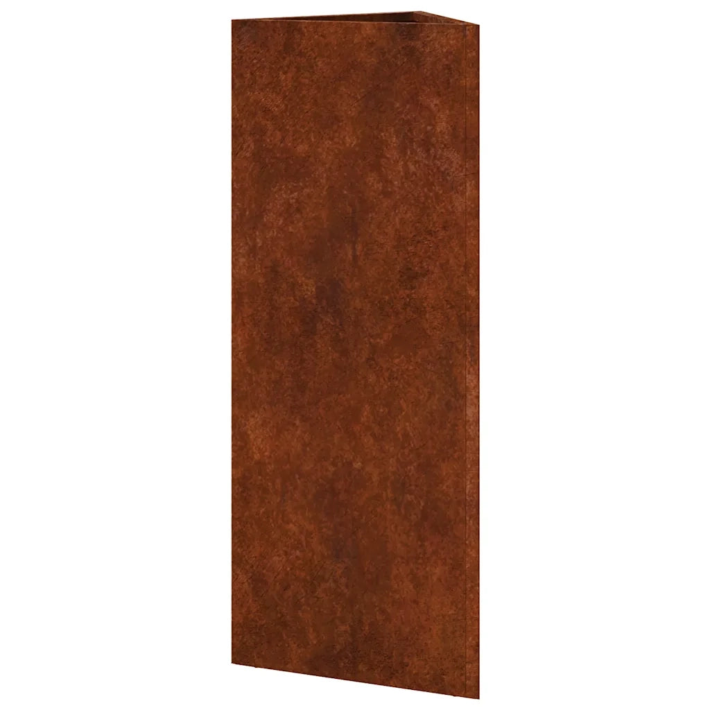 Fioriere da Giardino 2 pz Triangolari 30x26x75cm Acciaio Corten 851156