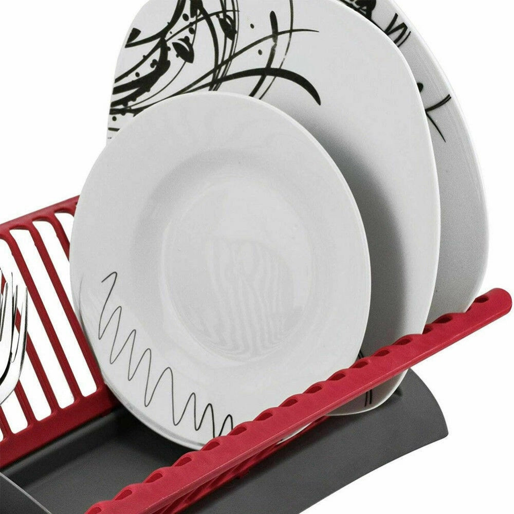 Trade Shop - Scolapiatti Cola Piatti In Plastica Con Scola Posate Cucina 46 X 26 X 14 Cm -