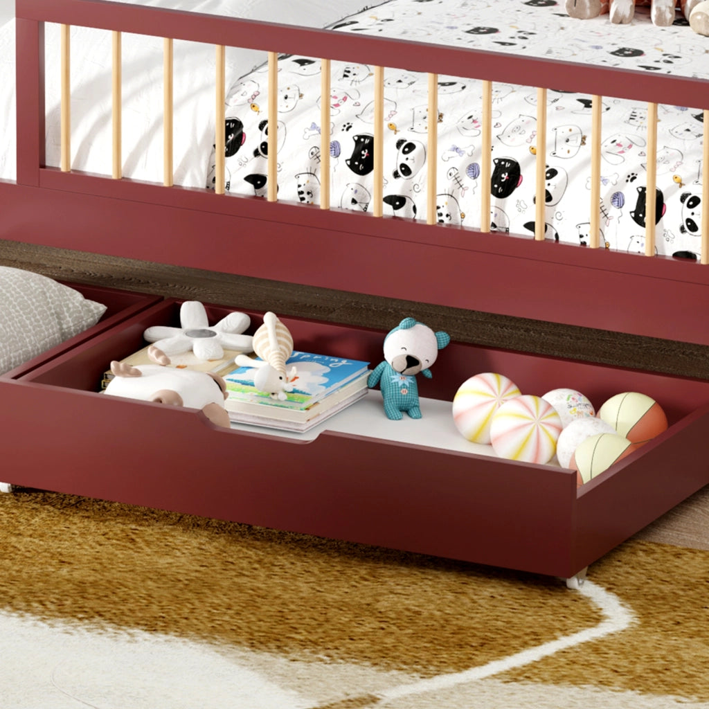 Set di 2 cassetti contenitori in terracotta per letto