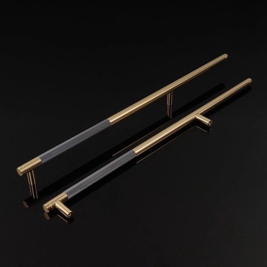Maniglia elegante in alluminio - design moderno - 1 pezzo - color oro grigiastro