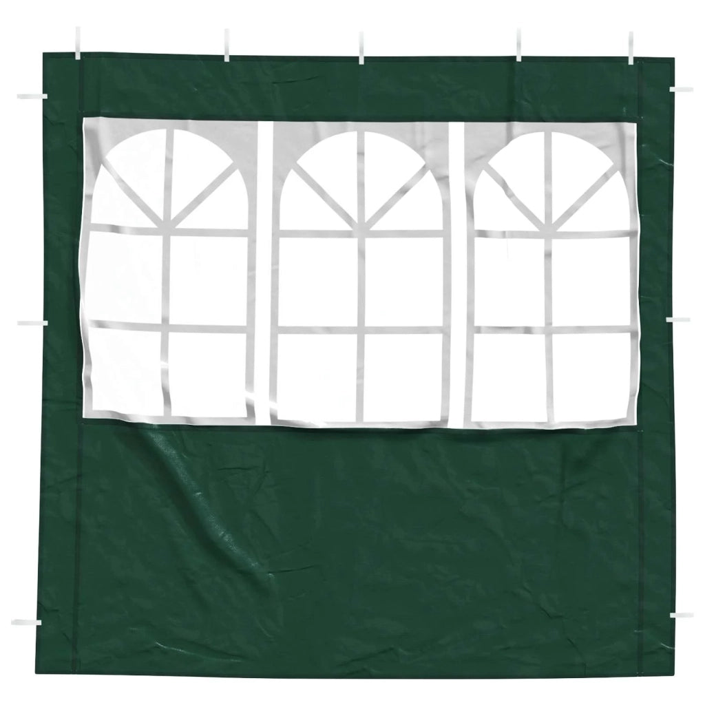 Parete per tenda da festa 2 pcs 200 x 195 cm Verde PE e Acciaio