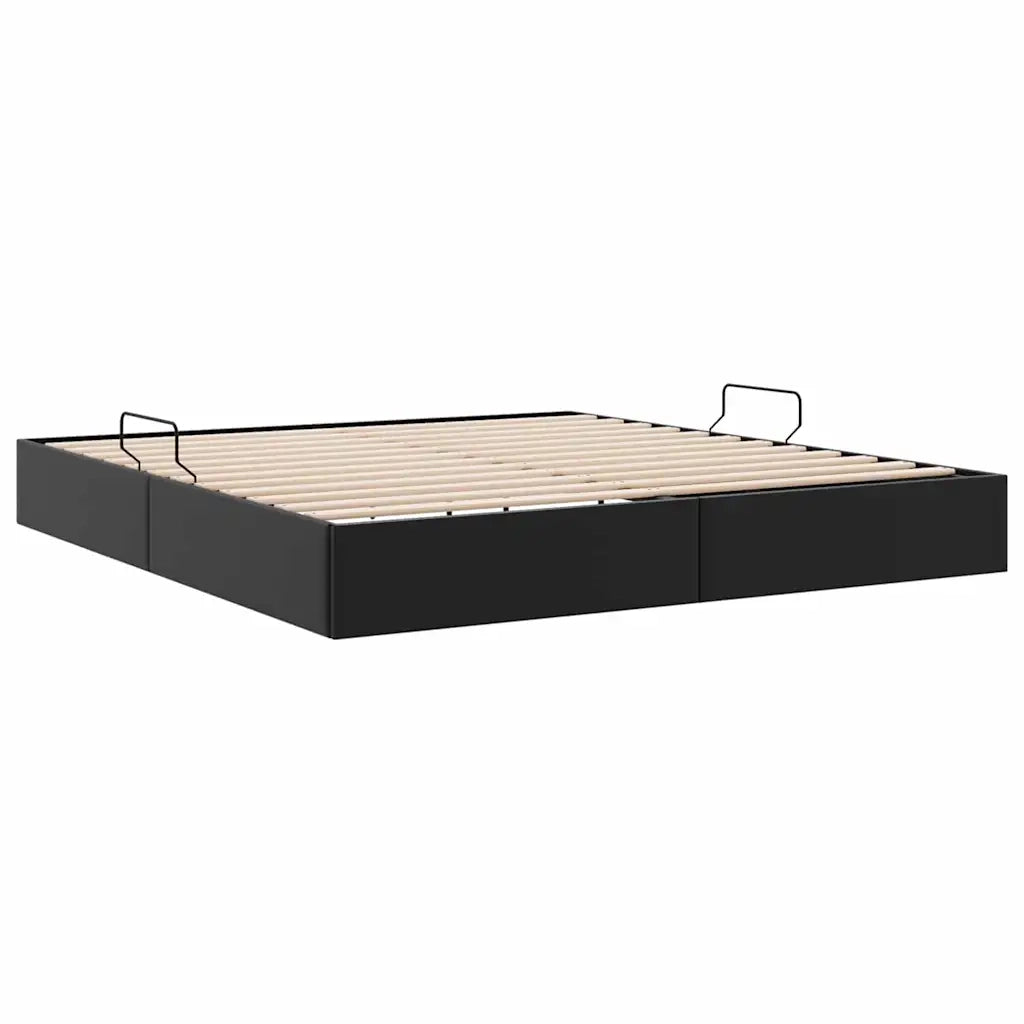 Letto con Contenitore Nero 183 x 213 cm Similpelle 3369978