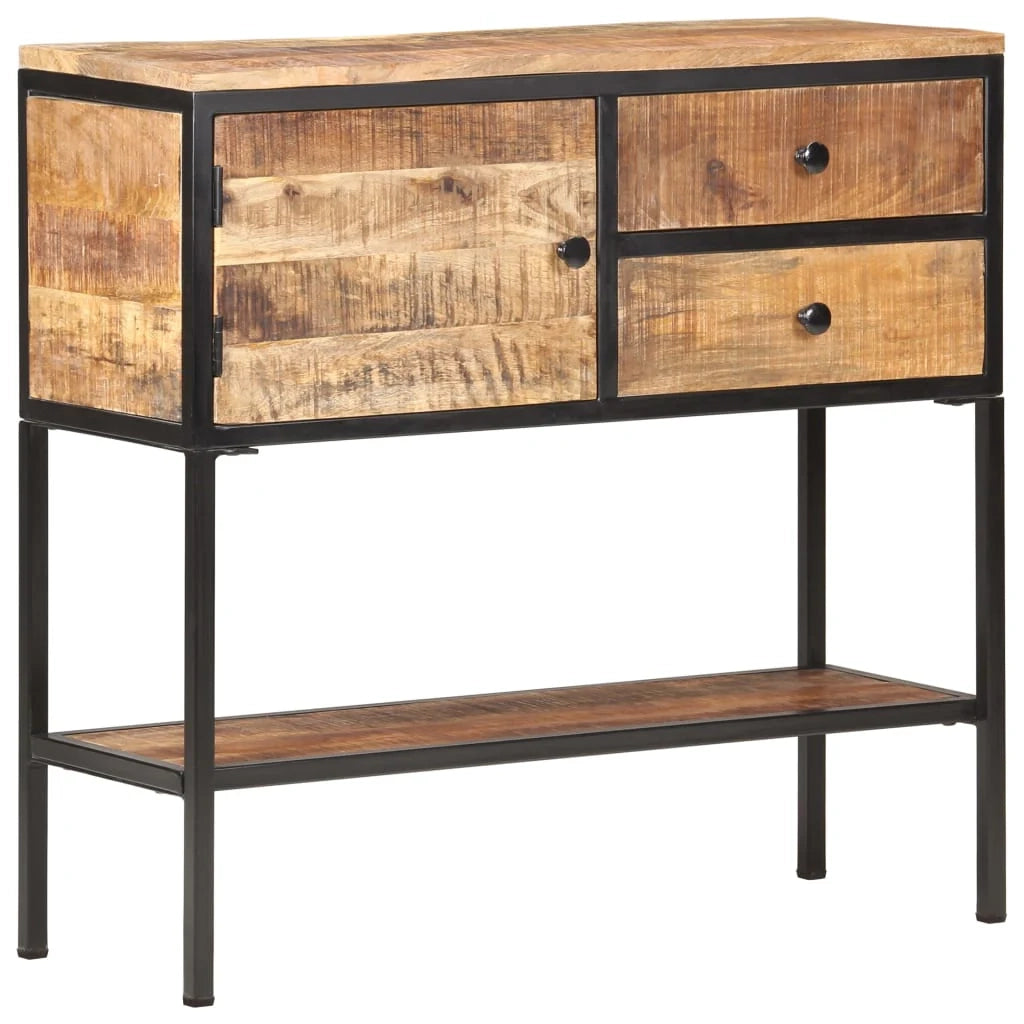 Buffet credenza cassettiera armadio mobile contenitore organizer per cucina soggiorno salotto 85 x 30 x 80 cm legno di mango marrone grezzo 02_0029663
