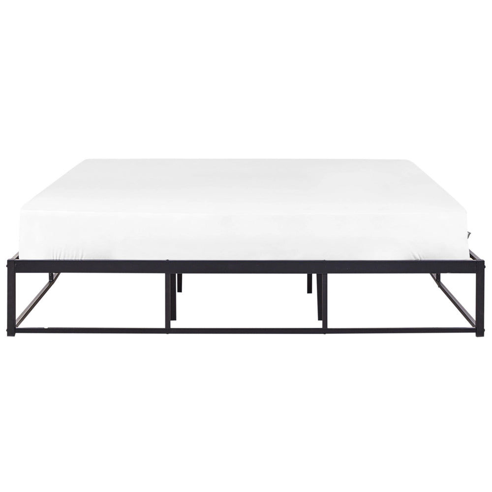 Letto Nero Metallo EU Doppio 180 x 200 cm Stile moderno industriale Doghe incorporate senza poggiatesta