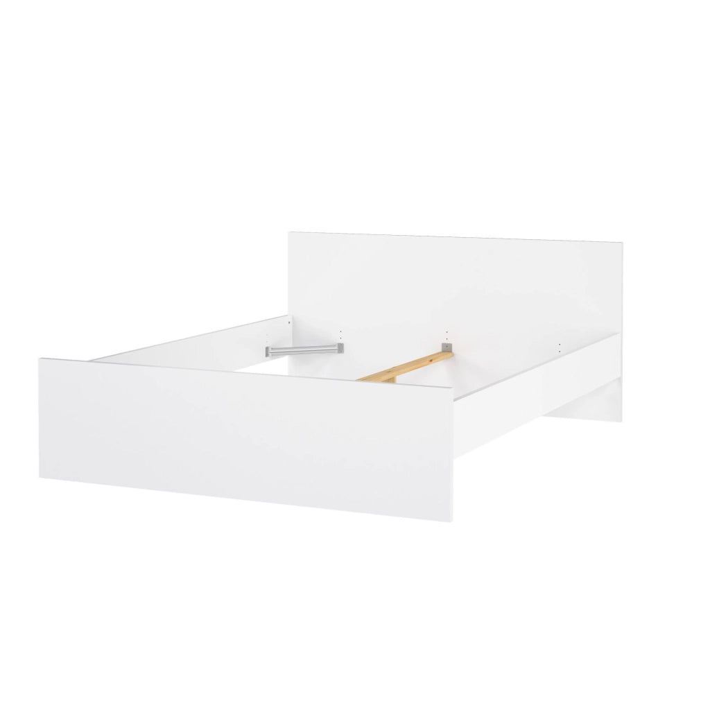 Letto matrimoniale Kaitak, Sommier per camera da letto, Giroletto per stanza, Struttura porta materasso, 207x166 h80 cm, Bianco lucido