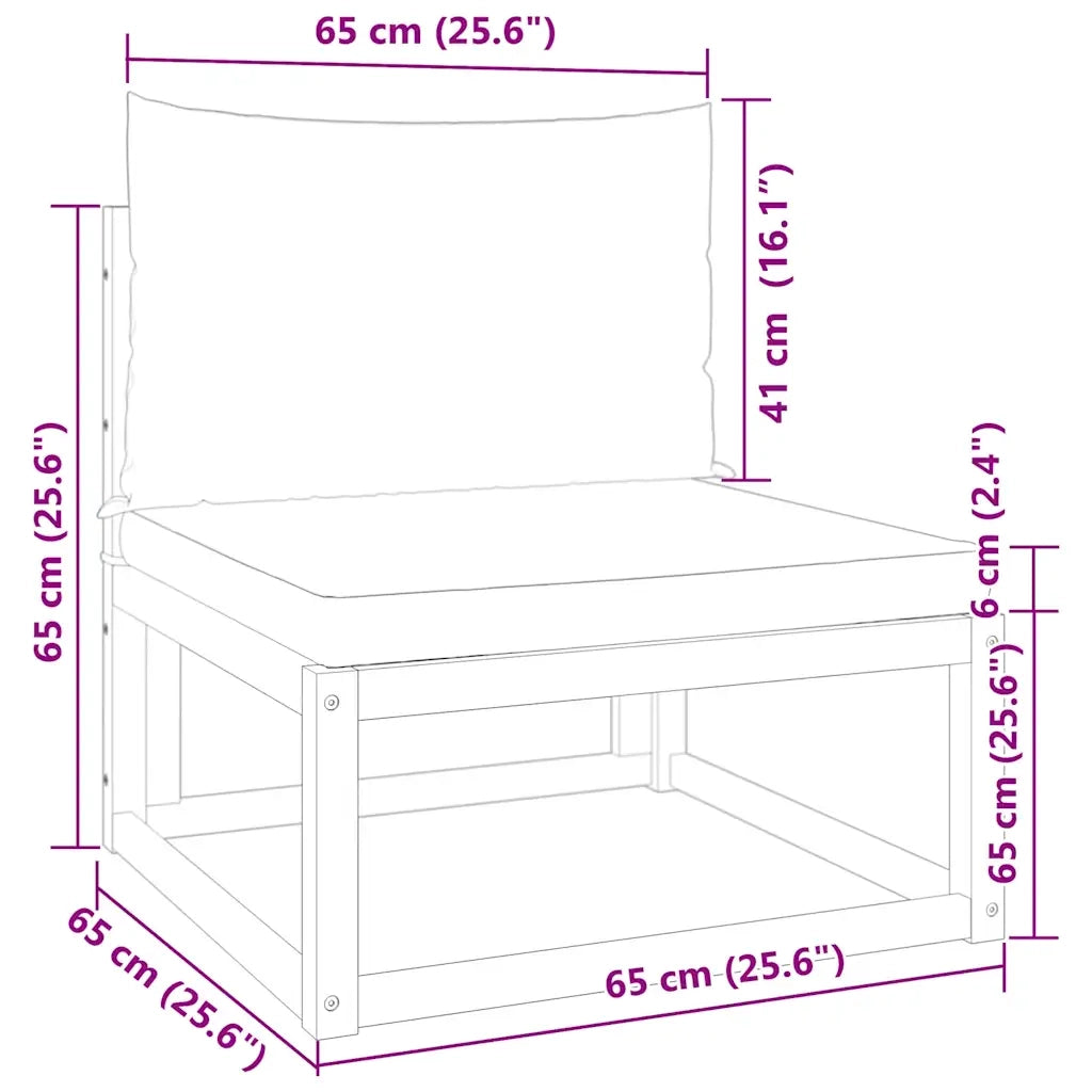 Divano da giardino senza braccioli con cuscini in legno di acacia e rattan 4008177