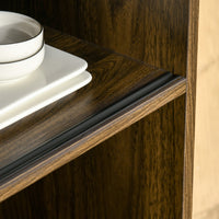 Mobile Credenza 3 Cassetti 2 Ante 3 Ripiani 80x40x178 cm in Legno Noce