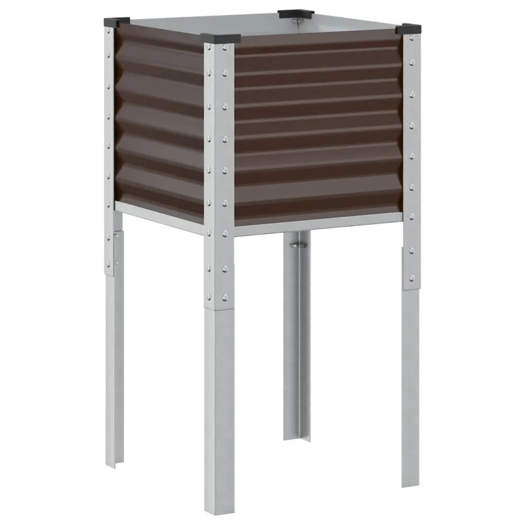 Fioriera da giardino marrone 45x45x88 cm in acciaio 4008965