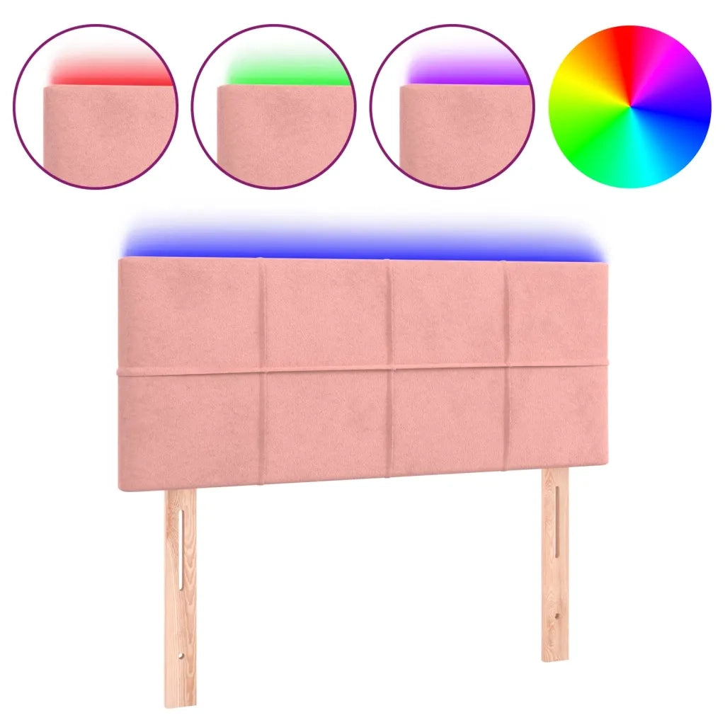 Testiera a LED-Testata con LED Rosa 80x5x78/88 cm in Velluto 557948