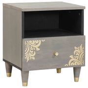 vidaXL Armadio da Notte Grigio 40 x 33 x 46 cm legno massello di mango