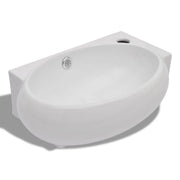 Lavello Ceramica con Foro Rubinetto e Troppo Pieno Bianco CFW3615101