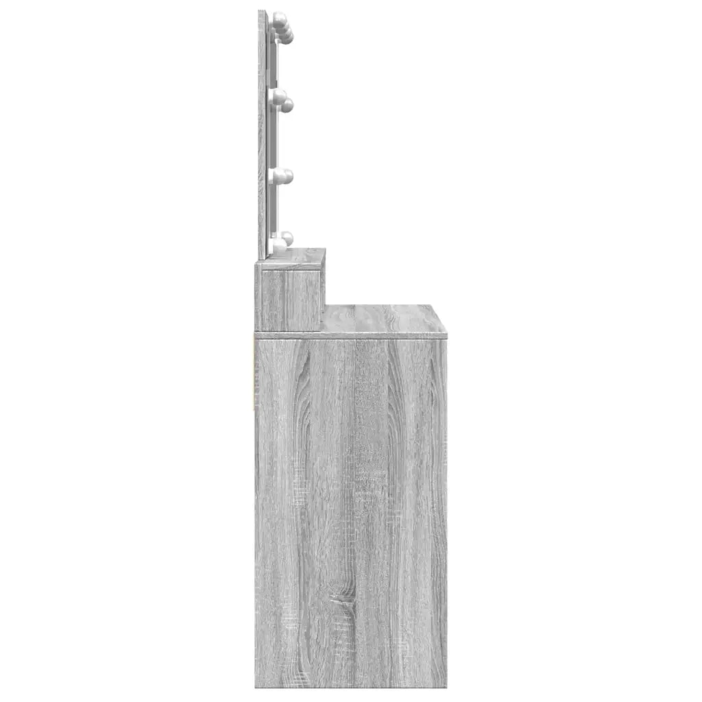 Toeletta | Tavolo da Trucco con LED Grigio Sonoma 80x41x144,5 cm
