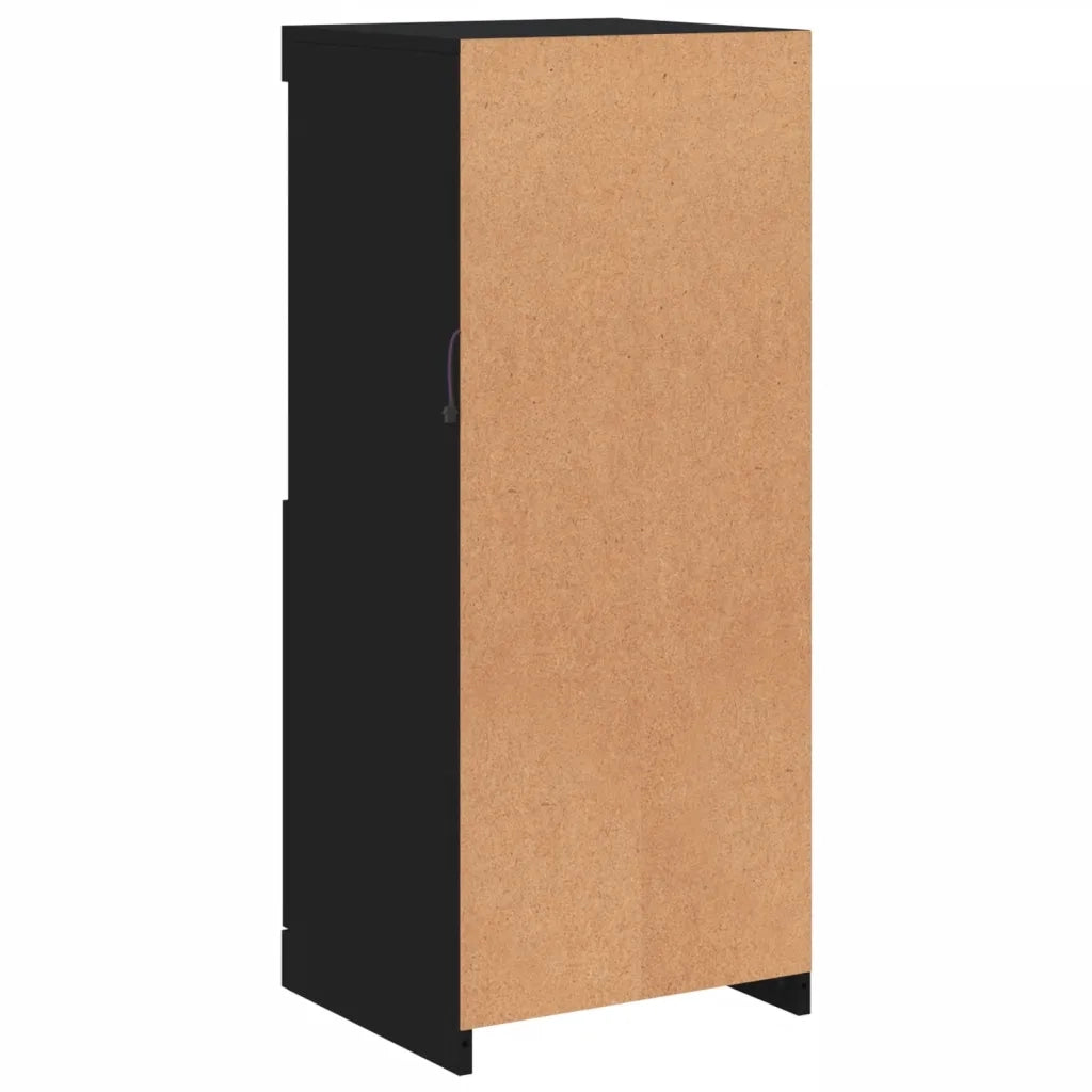 Credenza | Madia | Buffet da pranzo | Armadio da pranzo con Luci LED Nera 41x37x100 cm