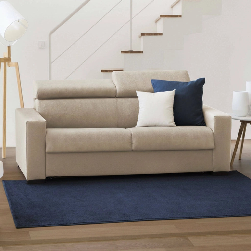 Alinia, Divano Letto 2 Posti Sfoderabile Made in Italy, 160x95 cm Beige