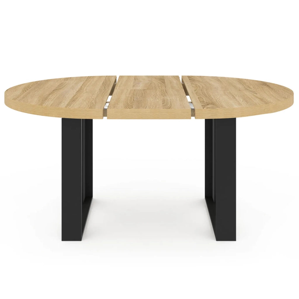 IDMarket - Mesa de comedor redonda extensible PHOENIX 4-6 personas madera y negro 110-150 cm