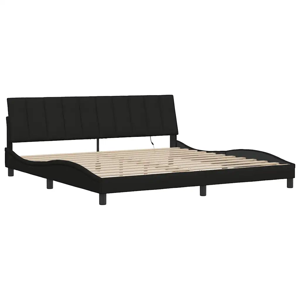Giroletto senza Materasso Hanko Nero 200x200 cm in Tessuto 3310484