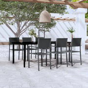 Set Mobili da Pranzo da Giardino 7 pz Nero cod mxl 35279