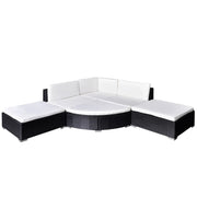 Set Divani da Giardino 6 pz con Cuscini in Polyrattan Nero 41273