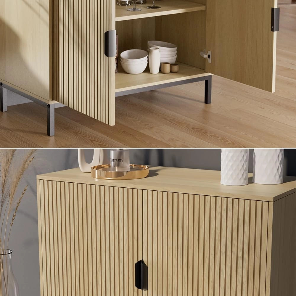 Cassettiera Lennox, Rovere, 80 x 45 cm con 2 porte
