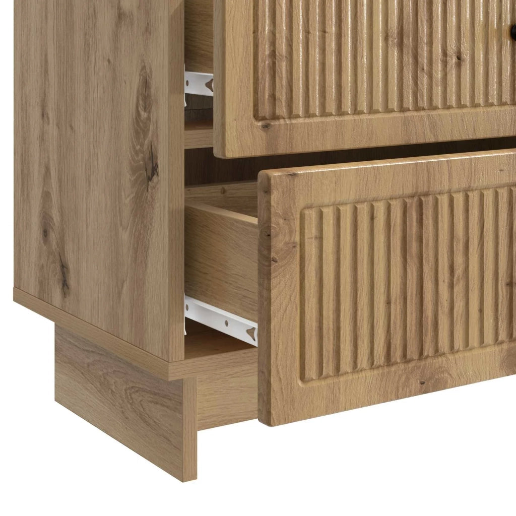 Comodino | Armadio da Notte | Mobiletto da notte Rovere Artigianale 62 x 34,5 x 47,5 cm
