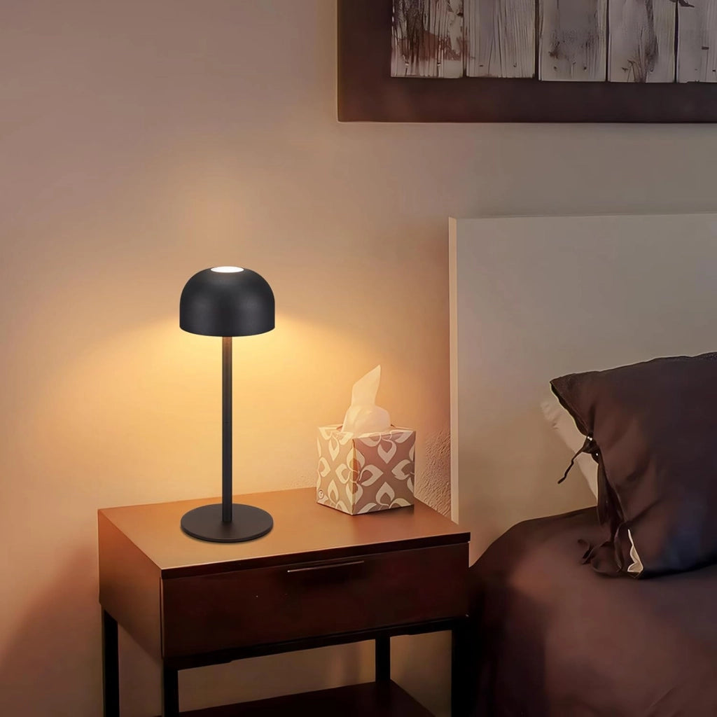 ZMH Lampada da tavolo LED set 2 pezzi nera wireless dimmerabile 3 temperature per camera letto soggiorno