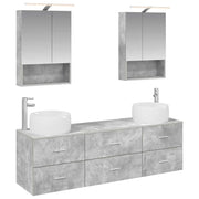 Set di mobili per il bagno 5 pcs Grigio Cemento 3407002