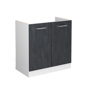 Mobile lavello cucina R-Line Calce nera/Bianco 80 cm senza piano di lavoro Vicco