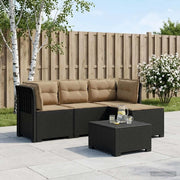 Divano da giardino 4 posti con cuscini aspetto rattan PP 3443944
