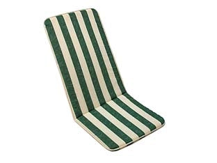 CUSCINO CIPRO A RIGHE VERDI PER SEDIA RIPIEGABILE  cm.48x110h. spessore cm.3