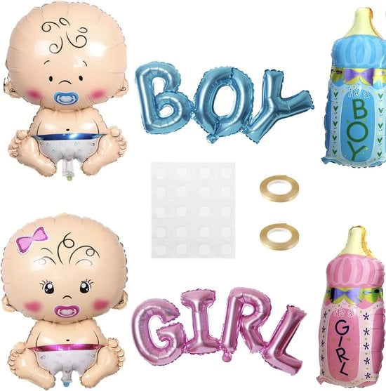 Set di 6 palloni per rivelazione del sesso, rosa e blu, decorazione per baby shower e annuncio del sesso