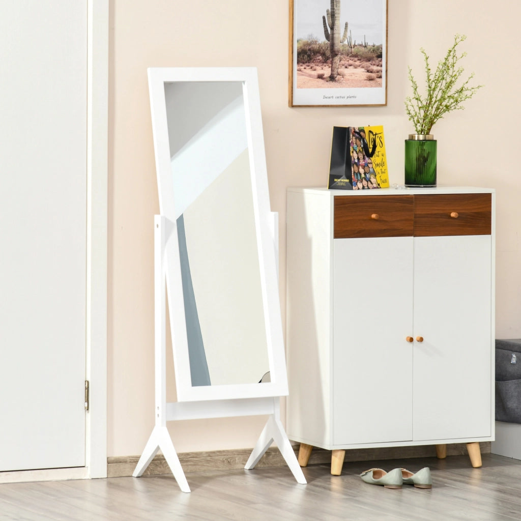 Specchio a Pieno Piede Regolabile ¨C zephmum ¨C Bianco 47x46x148 cm
