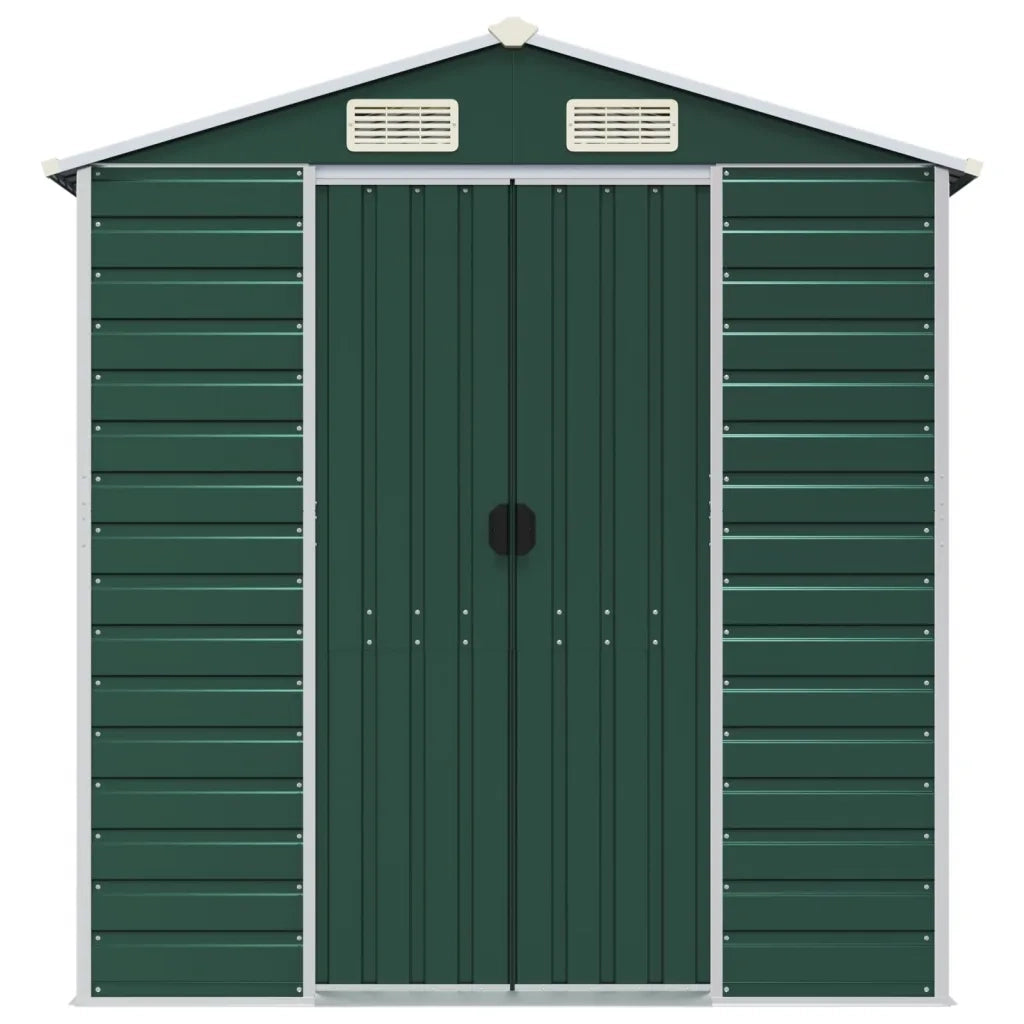 Casetta da giardino verde 191x300x198 cm in acciaio zincato 3188233