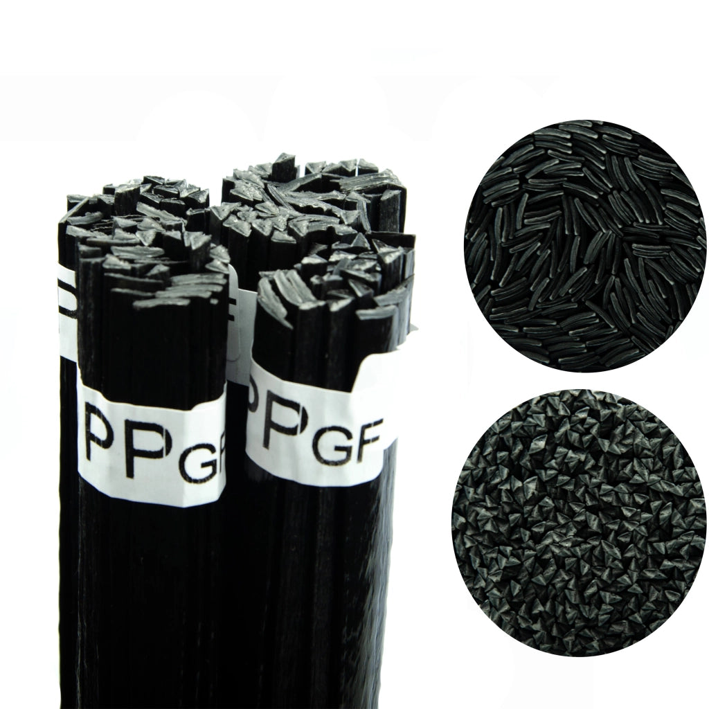Saldatore Plastica PP+GF Nero 100g – Alta Qualità, Granuli Puri | Temperatura Fusione 260-330°C