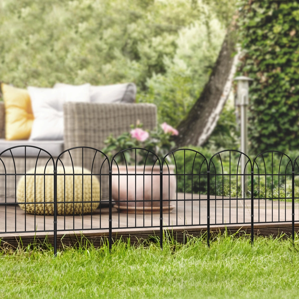 Recinzione da giardino decorativa ¨C zephmum ¨C metallo nero 264x61 cm