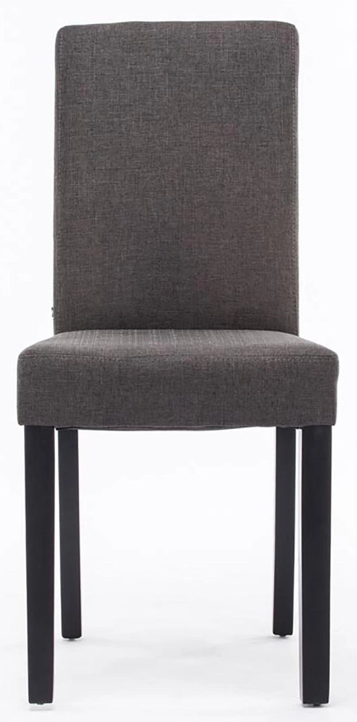 Set 4 sedie da pranzo Ina in stoffa grigio scuro,nero